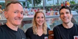 A selfie of Ben with two other members of the HiGHS team