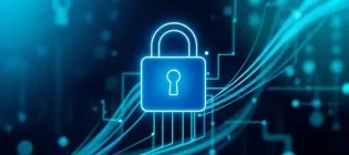 A blue padlock 