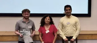 A photo of Matthew receiving his Prize during the Osborne Reynolds Day prize giving