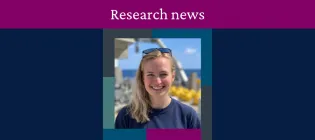 Graphic reads, "Research News" with a photo of Lois Baker